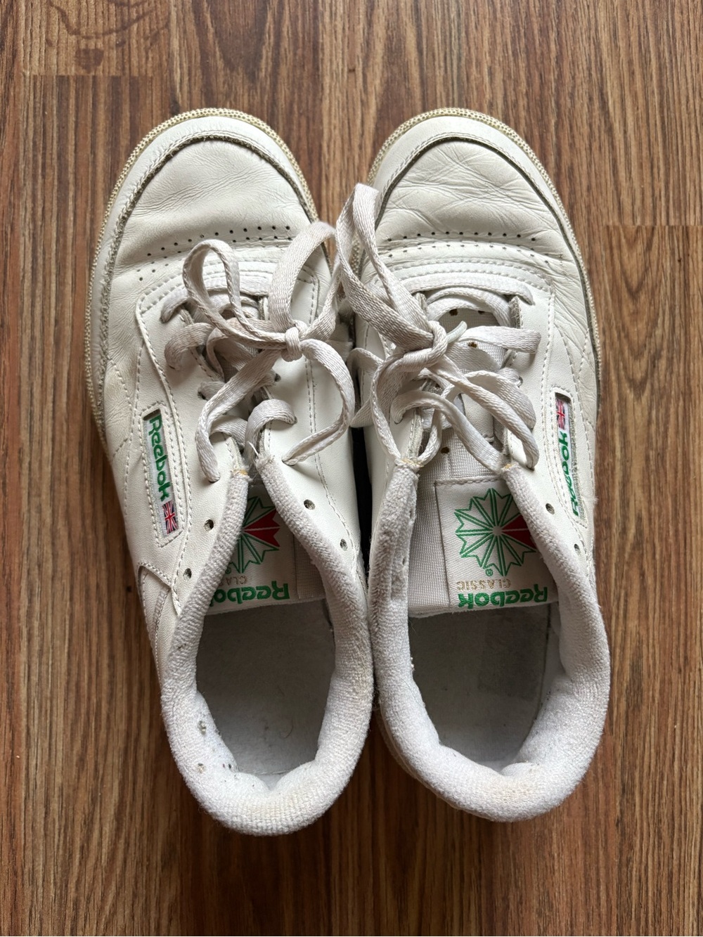 Reebok Club C 85 Sneakers with Green and Red Logo Accents